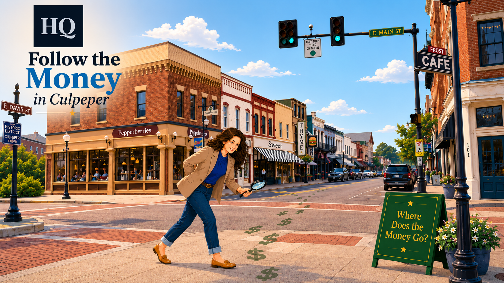 A real view down East Davis Street in downtown Culpeper.