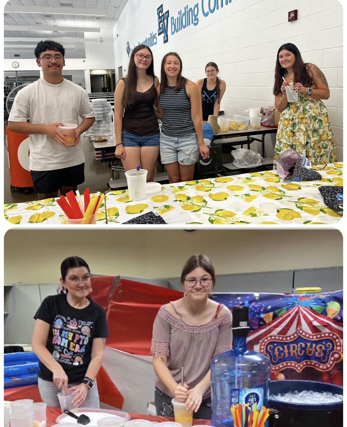 Amanda Reck with student volunteers.